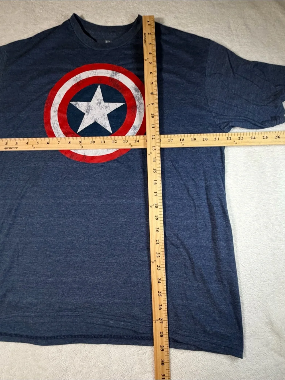 Men's Blue Captain America Shield Graphic Marvel T‑Shirt
